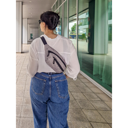 Saszetka zapinana w pasie RPET B'RIGHT | Kian szary